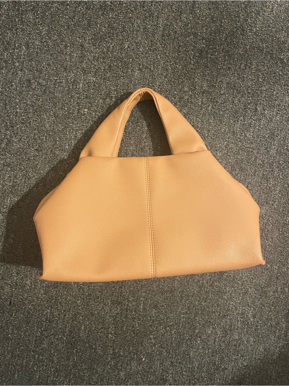 Fashion Tan Handbag Sleek Tote Cloud Soft Genuine Leather w/ Belt